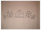 40 CM  CON CASA + ALBERI
