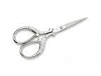 FORBICE RICAMO FIORATO ARGENTO