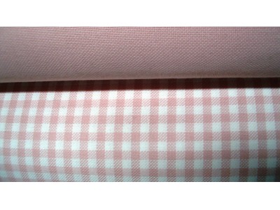 etamina - quadretto rosa cipria e bianco - h. 180 cm