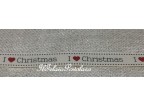 1 Nastro con scritta stampata ''I love Christmas''  in nero