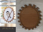 1 cornice ovale in materiale legnoso+lino e cartoncino