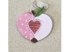 1 Acufctum cuore-mela fondo rosa chiaro e rosa medio con pois
