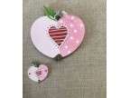 1 Acufactum cuore-mela fondo rosa chiaro e rosa medio con pois