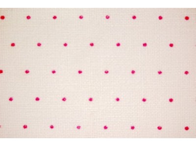 BORDO lino avorio POIS rosa H 20 cm.
