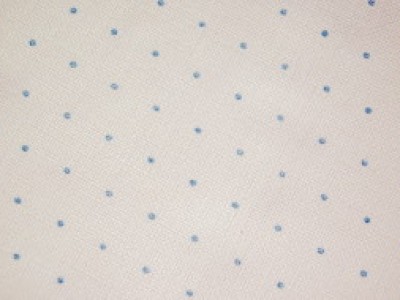BORDO lino avorio POIS azzurro H. CM 30