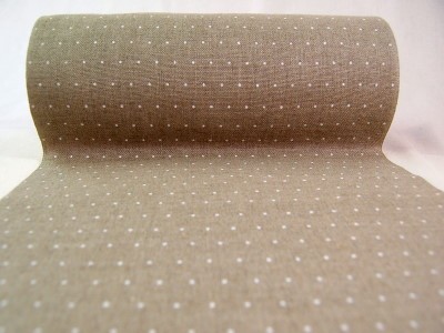 B.Lino greggio POIS bianco cm. 30 NON DISPONIBILE