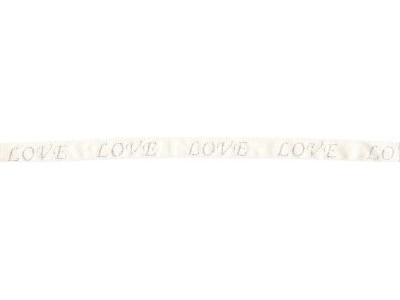 NASTRO LOVE (stampato) BASE ECRU' cm 1,6