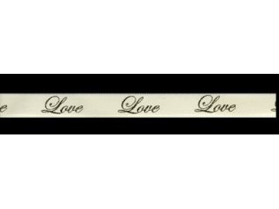 NASTRO LOVE (stampato) BASE ECRU' cm 1