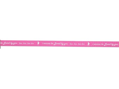 NASTRO CON SCRITTA SU BASE FUCSIA