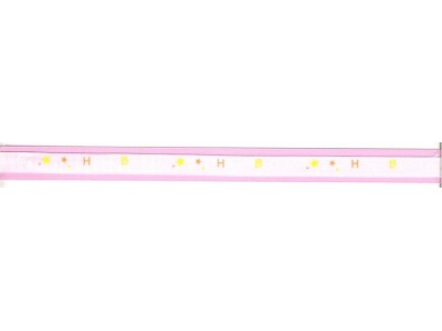 NASTRO CON SCRITTA "Happy Birthday"  BASE ROSA