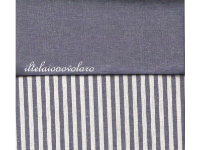 Righe 5 mm. (adige) Blu/avorio