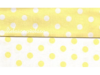 pois grande giallo su fondo bianco