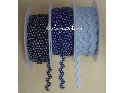 ZIG ZAG - pois - azzurra - cm.1