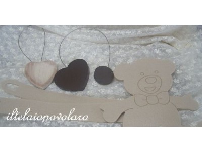 cuore - embrasse - in legno marrone scuro