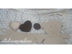 cuore - embrasse - in legno marrone scuro