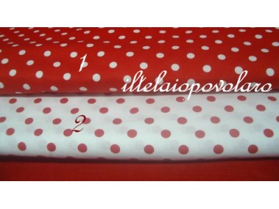 pois da 9mm. bianco su fondo rosso