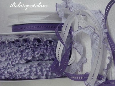 rouche righina verticale - viola cm. 1,5