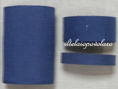 bordo in lino - blu - cm. 4