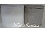 bordo in lino con sfilatura laterale - bianco - h. 10 cm.