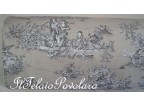 tessuto tipo toile de jouy - pastorelli -fondo  tortora h. cm.280