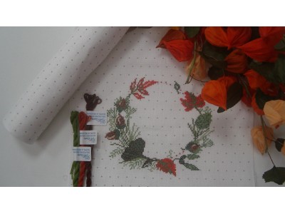 BORDO lino avorio POIS grezzo H. cm. 20