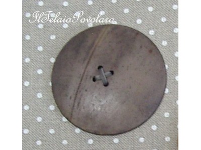 bottone tondo - diametro  cm. 6,5 - tortora