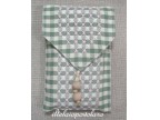 pretagliato cm. 45x45 qudretto verde-avorio per portafazzoletti