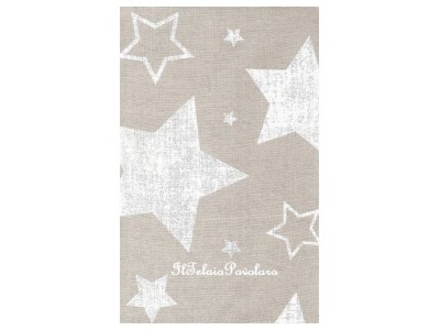 BORDO - stelle stampate in bianco su base greggia H.20 cm