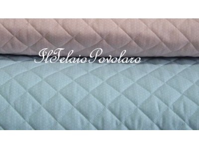 linea bebè - cotonina azzurra trapuntata pois bianco cm. 150