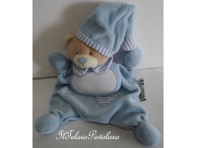 doudou azzurro con bavaglino