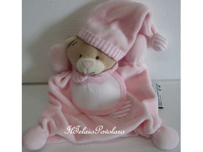 doudou rosa con bavaglino