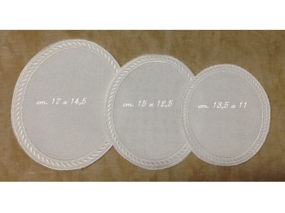 applicazione aida ovale bianco cm. 13,5x11