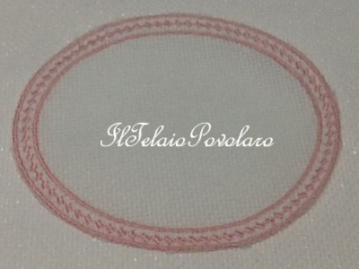 applicazione aida ovale rosa  cm. 17x14,5