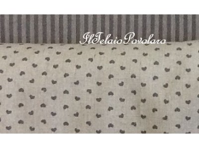 1f Linea shabby misto lino cuoricino grigio scuro