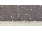 1f Linea shabby misto lino fondo grigio scuro pois avorio