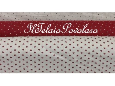 1c Linea shabby misto lino cuoricino rosso scuro