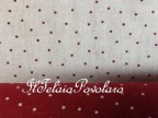 1c Linea shabby misto lino fondo naturale  pois rosso scuro