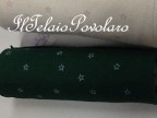2 Bordo in lino - stelline avorio su fondo verde h.cm.20