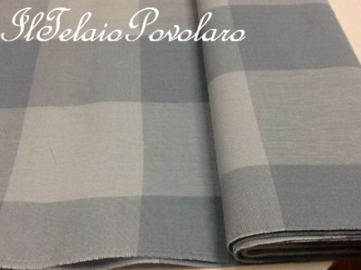 V&H - lino 11 fili quadroni  azzurro polvere  H.180