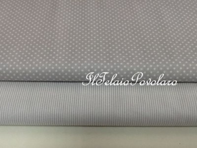 Cotonia Country Bianco - grigio perla - RIGHINE da 1,5mm. circa
