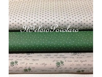 1g Linea shabby misto lino pois color lini naturale s fondo verde medio