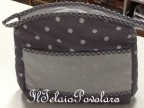 bustina-pochette grigio pois bianco