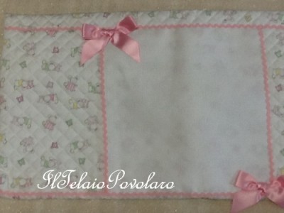 trapuntina cot quilt DMC topoline rosa imbottita