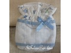 porta-ciuccio DMC bianco con topolini e motivi in azzurro