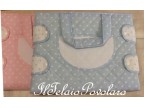borsa fasciatoio - pois bianco su base azzurra