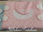 borsa fasciatoio - pois bianco su base rosa