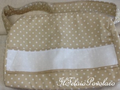 borsa DMC imbottita - beige con pois bianchi