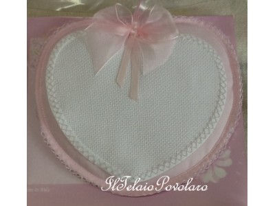 fiocco nascita a forma di cuore - rosa