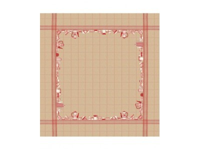 6022 Nappe vaisselle rouge