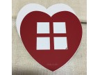 cornicetta-passpartout - cuore  - rosso 20x20 cm
